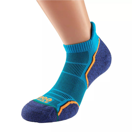 1000 Mile Men's Run Single Layer Socklet - 2 Pair Pack (Kingfisher Blue/Navy)